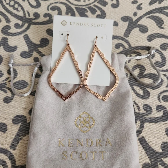 Kendra Scott Sophee Rose Gold Drop  Earrings Holiday Party Earrings - Picture 3 of 7